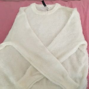 Fuzzy Hairy Textured Cozy Crewneck Sweatshirt